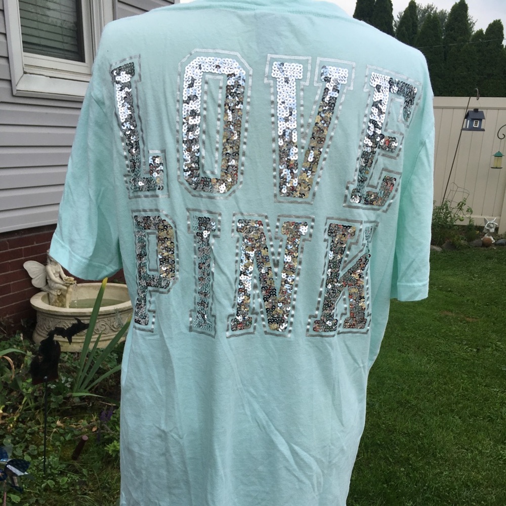 Pink sequence t shirt